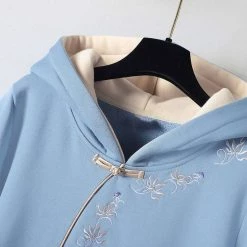 Juwas Vintage Embroidery Loose Sweatshirt Dress