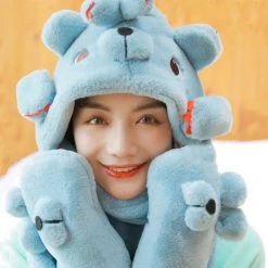 Juwas CLOTHING Cute Animal Hooded Warm Soft Scarf