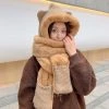 Juwas CLOTHING Cute Ear Hooded Warm Soft Scarf