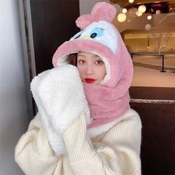 Juwas Cute Duck Warm Hooded Scarf Gloves NEW ARRIVAL