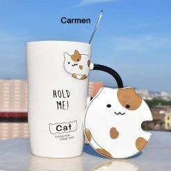 Juwas Cute Cat Ceramic Cups