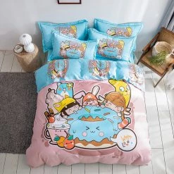 Juwas HOME&LIFESTYLE Kawaii Filled Cartoon Prints Bed And Pillow Covers