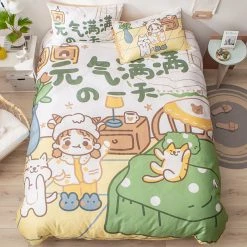 Juwas HOME&LIFESTYLE Cute Animated Cartoon Prints Bed And Pillow Covers
