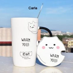 Juwas Cute Cat Ceramic Cups