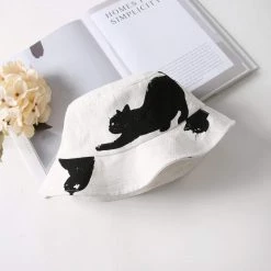 Juwas Black Cat Bucket Hat