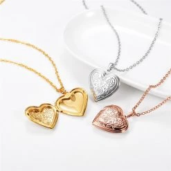 Juwas.com Online Store NEW ARRIVAL Rose Flower Heart Locket Necklace