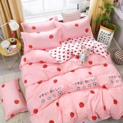 Juwas.com Online Store Cute Strawberry Print Comfortable Bedding Set NEW ARRIVAL 11 Juwas.com Online Store Cute Strawberry Print Comfortable Bedding Set NEW ARRIVAL
