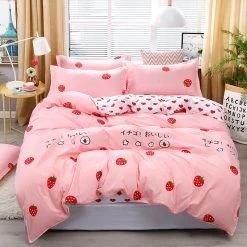 Juwas.com Online Store Cute Strawberry Print Comfortable Bedding Set NEW ARRIVAL 12 Juwas.com Online Store Cute Strawberry Print Comfortable Bedding Set NEW ARRIVAL