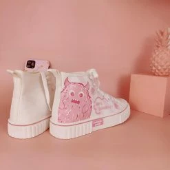 Juwas Pink Lolita Monster Print Shoes NEW ARRIVAL
