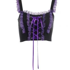 Juwas CLOTHING Gothic Sexy Lace Up Camisole Skirt