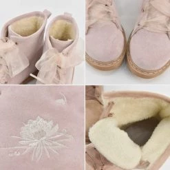 Juwas.com Online Store NEW ARRIVAL Lotus Butterfly Embroidery Martin Boots