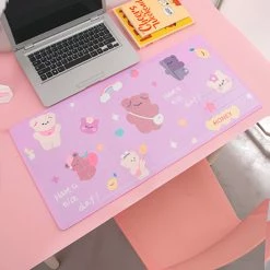 Juwas.com Online Store Kawaii Bear Flowers Strawberry Desk Pad