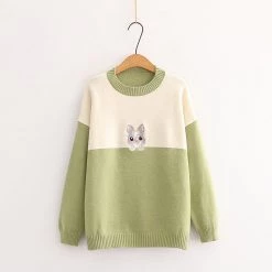 Juwas Mice Two-Toned Cotton Sweater