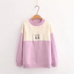 Juwas Mice Two-Toned Cotton Sweater