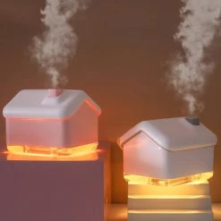 Juwas Kawaii Mini House Air Humidifier With Warm Light
