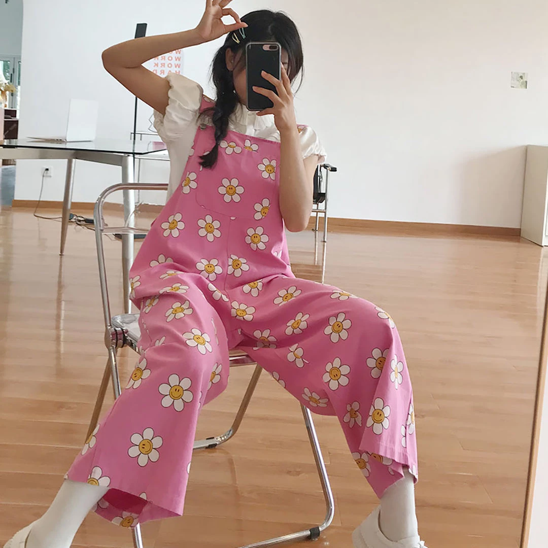 Juwas NEW ARRIVAL Flowers Print Rose Overalls Suitpants Dungaree 7 Juwas NEW ARRIVAL Flowers Print Rose Overalls Suitpants Dungaree