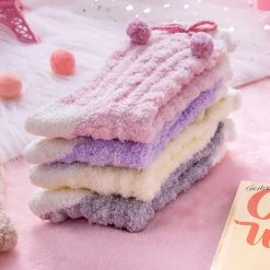 Juwas.com Online Store Kawaii Coral Fleece Warm Socks NEW ARRIVAL