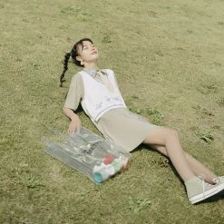 Juwas College Girl Khaki Dress With Vest NEW ARRIVAL