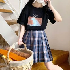 Juwas Japanese Rabbit Print Summer T-shirt NEW ARRIVAL
