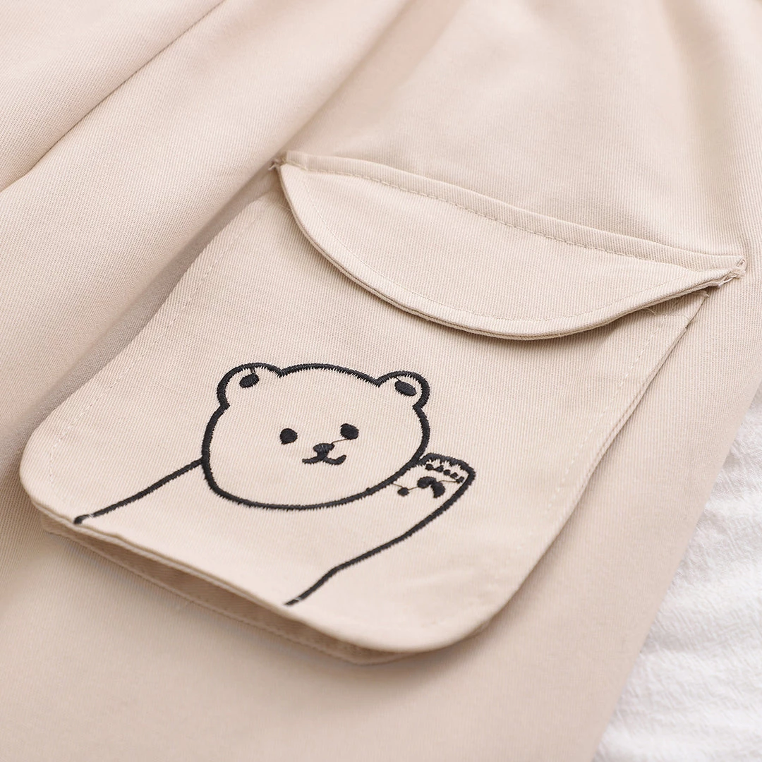 Juwas NEW ARRIVAL Kawaii Bear Folded Plaid Jogging Pants 10 Juwas NEW ARRIVAL Kawaii Bear Folded Plaid Jogging Pants