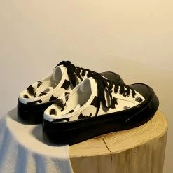 Juwas Cow Print Canvas Sneakers