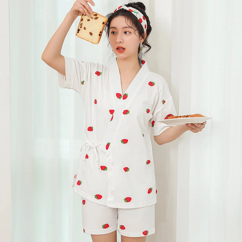 Juwas Kawaii Printed Night Robe And Short Set 6 Juwas Kawaii Printed Night Robe And Short Set