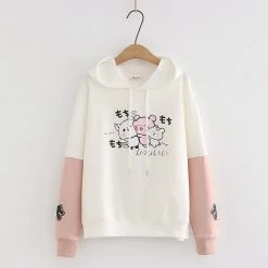 Juwas CLOTHING Lovely Pig And Friends Embroidery Hoodie