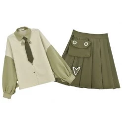 Juwas Cute Khaki Zoo Keeper Costume Shirt And Skirt