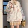 Juwas Cozy Teddy Bear Printed Loose Sweatshirt Coat NEW ARRIVAL