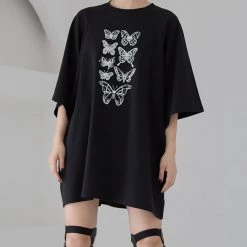 Juwas NEW ARRIVAL Butterflies Print Streetwear Loose T-shirt
