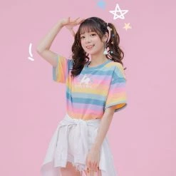 Juwas NEW ARRIVAL Pastel Rainbow Color Unicorn T-shirt