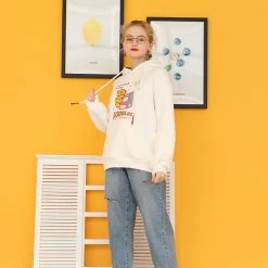 Juwas Cute Lucky Bear Loose Sweater Hoodie CLOTHING