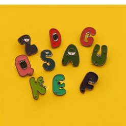 Juwas NEW ARRIVAL Cute Alphabet Letters Mini Pins