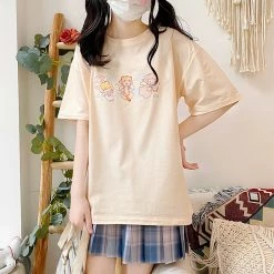 Juwas Japanese Cartoon Angle Girl Cotton T-shirt