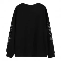 Juwas Gothic Harajuku Print Black Sweater NEW ARRIVAL