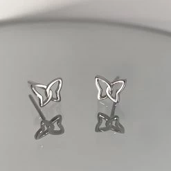 Juwas NEW ARRIVAL Mini Butterflies Silver Earrings