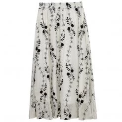 Juwas NEW ARRIVAL Vintage Floral Embroidery High Waist Skirt