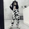 Juwas NEW ARRIVAL Cool Black And White Cow Pattern Overalls