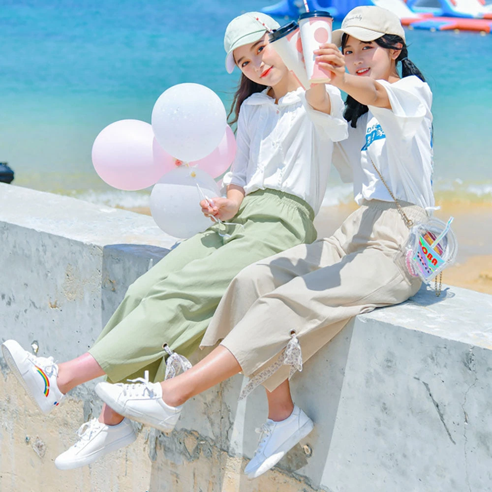 Juwas NEW ARRIVAL Kawaii Side Ribbon Capri Square Pants 6 Juwas NEW ARRIVAL Kawaii Side Ribbon Capri Square Pants