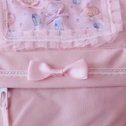 Juwas Sweet Pastel Pink Lolita Lace Backpack