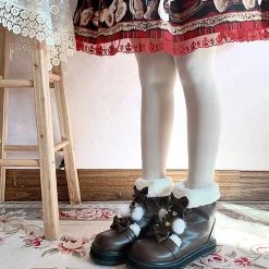 Juwas Shoes Fuzzy Ball Lolita Snow Boots 21 Juwas Shoes Fuzzy Ball Lolita Snow Boots