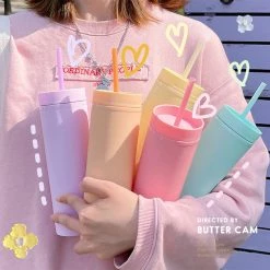 Juwas NEW ARRIVAL Pastel Macaroon Colored Water Tumbler Bottle