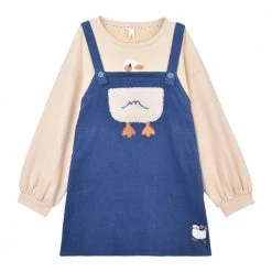 Juwas NEW ARRIVAL Kawaii Duck Print Fake Undershirt Short Dress
