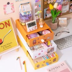 Juwas Kawaii Color Block Rectangle Mini Drawer NEW ARRIVAL
