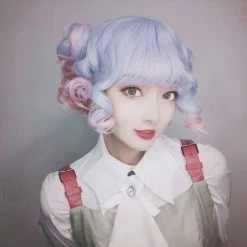 Juwas Fashion & Beauty Unicorn Pastel Curly Short Pixie Wig