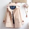 Juwas.com Online Store Kawaii Fox Ear Button Loose Hooded Coat