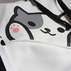 Juwas Kitty Print Pocket Student Hoodie NEW ARRIVAL