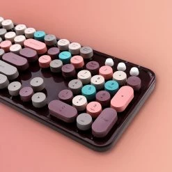 Juwas NEW ARRIVAL Vintage Colorful Keyboard & Mouse Set