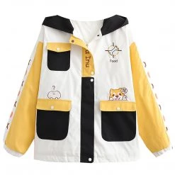 Juwas CLOTHING Cheeky Shiba Inu Two-Tone Thick Jacket