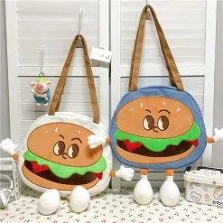 Juwas Cartoon Hamburger Shoulder Bags
